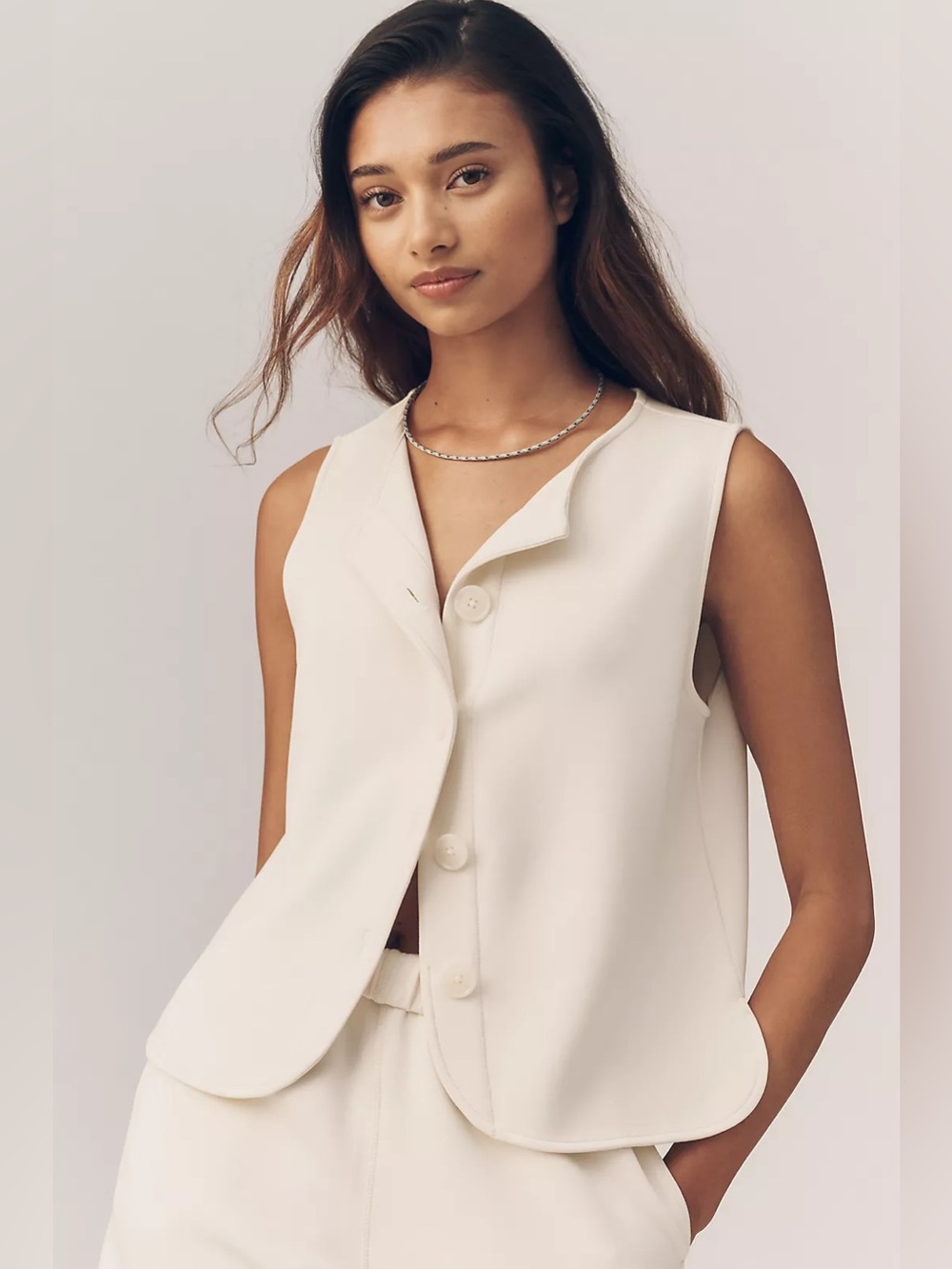 NWT Varley Josie Button-Front Tank